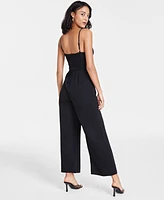 Bar Iii Petite Smocked-Back Wide-Leg Jumpsuit, Created for Macy's