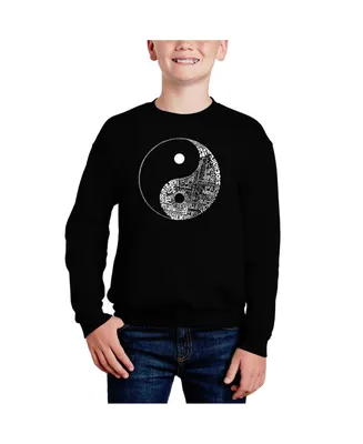 Yin Yang - Big Boy's Word Art Crewneck Sweatshirt