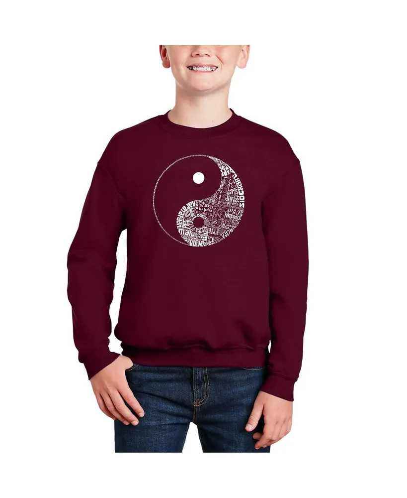 Yin Yang - Big Boy's Word Art Crewneck Sweatshirt