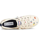 Sperry Women's Crest Vibe Nautical White Slip On Sneakers