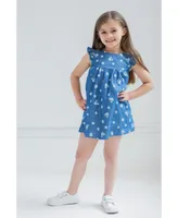 Disney Minnie Mouse Girls Chambray Denim Skater Dress Toddler| Child