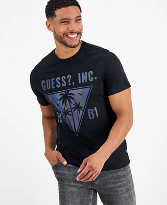 Guess Men's Palm Tree Logo Graphic T-Shirt