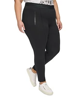 Karl Lagerfeld Paris Plus Zipper-Hem Leggings, First@Macy's