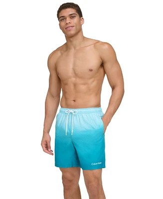 Calvin Klein Men's Gradient Striped 7" Volley Swim Trunks