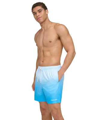 Calvin Klein Men's Gradient Striped 7" Volley Swim Trunks