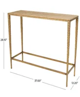 Rosemary Lane 37" x 12" x 28" Marble Gold-Tone Metal Legs Console Table