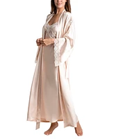 Linea Donatella Women's Luxe Brides Blush Lingerie Long Robe