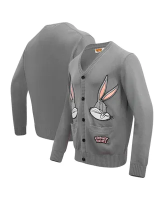 Men's Freeze Max Gray Looney Tunes Bugs Two Heads Cardigan