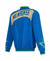 Men's Jh Design Blue Milwaukee Bucks 2023/24 City Edition Full-Zip Bomber Jacket