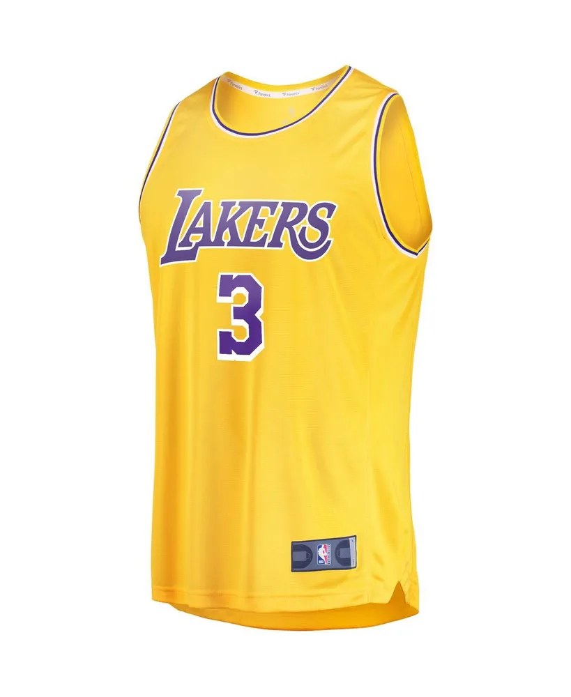 Men's Fanatics Anthony Davis Gold Los Angeles Lakers Fast Break Replica Player Jersey - Icon Edition