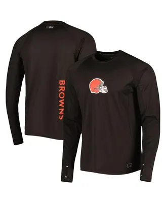 Men's Msx by Michael Strahan Brown Cleveland Browns Interval Long Sleeve Raglan T-shirt