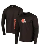 Men's Msx by Michael Strahan Brown Cleveland Browns Interval Long Sleeve Raglan T-shirt