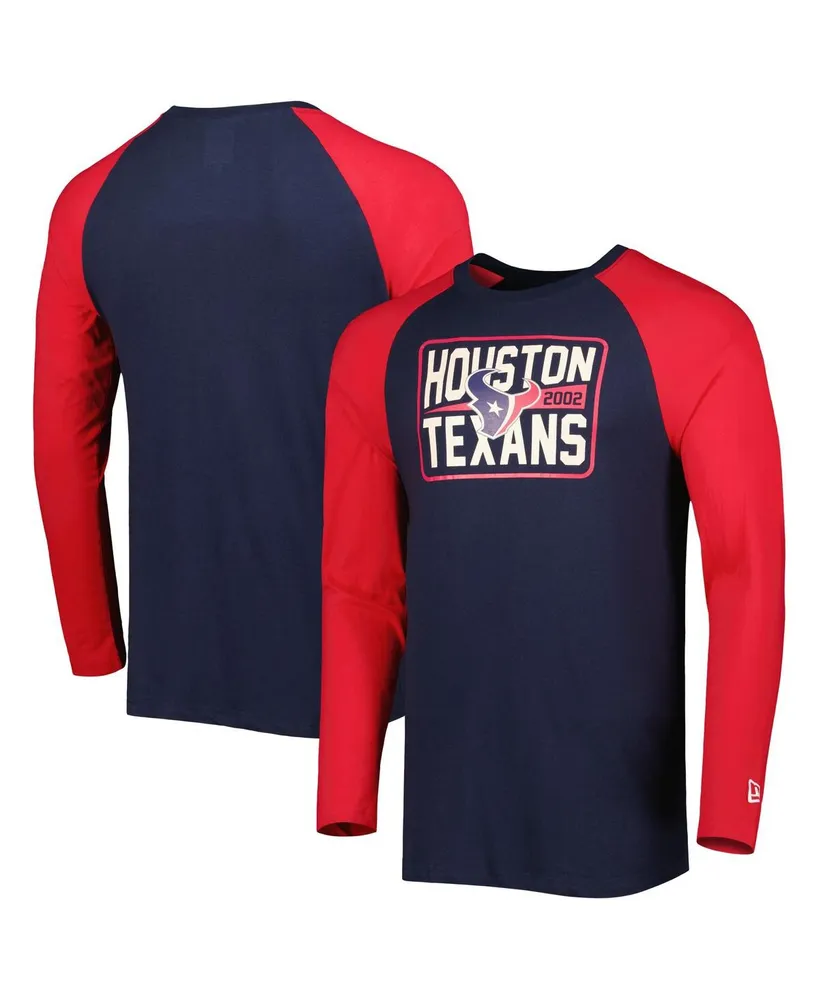 Men's New Era Navy Houston Texans Current Raglan Long Sleeve T-shirt