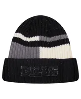 Men's Pro Standard Black, White Buffalo Bills Speckled Cuffed Knit Hat