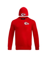 Men's Pro Standard Red Kansas City Chiefs Crewneck Pullover Sweater and Cuffed Knit Hat Box Gift Set