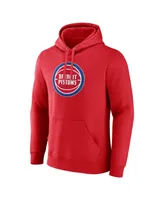 Men's Fanatics Red Detroit Pistons Primary Logo Pullover Hoodie