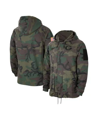 Men's Nike Camo Georgia Bulldogs Military-Inspired Pack Lightweight Hoodie Performance Full-Snap Jacket