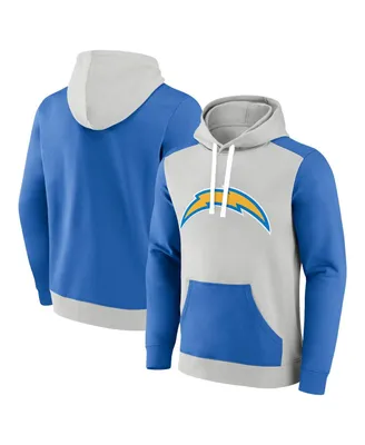 Men's Fanatics Silver, Powder Blue Los Angeles Chargers Big and Tall Team Fleece Pullover Hoodie