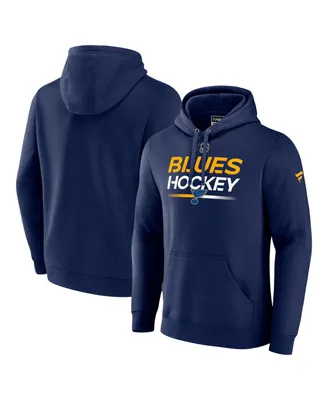 Men's Fanatics Navy St. Louis Blues Authentic Pro Pullover Hoodie