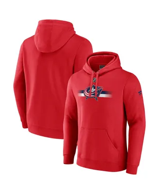 Men's Fanatics Red Columbus Blue Jackets Authentic Pro Secondary Pullover Hoodie