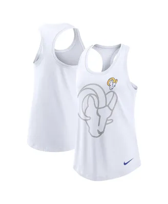 Women's Nike White Los Angeles Rams Tri-Blend Scoop Neck Racerback Tank Top