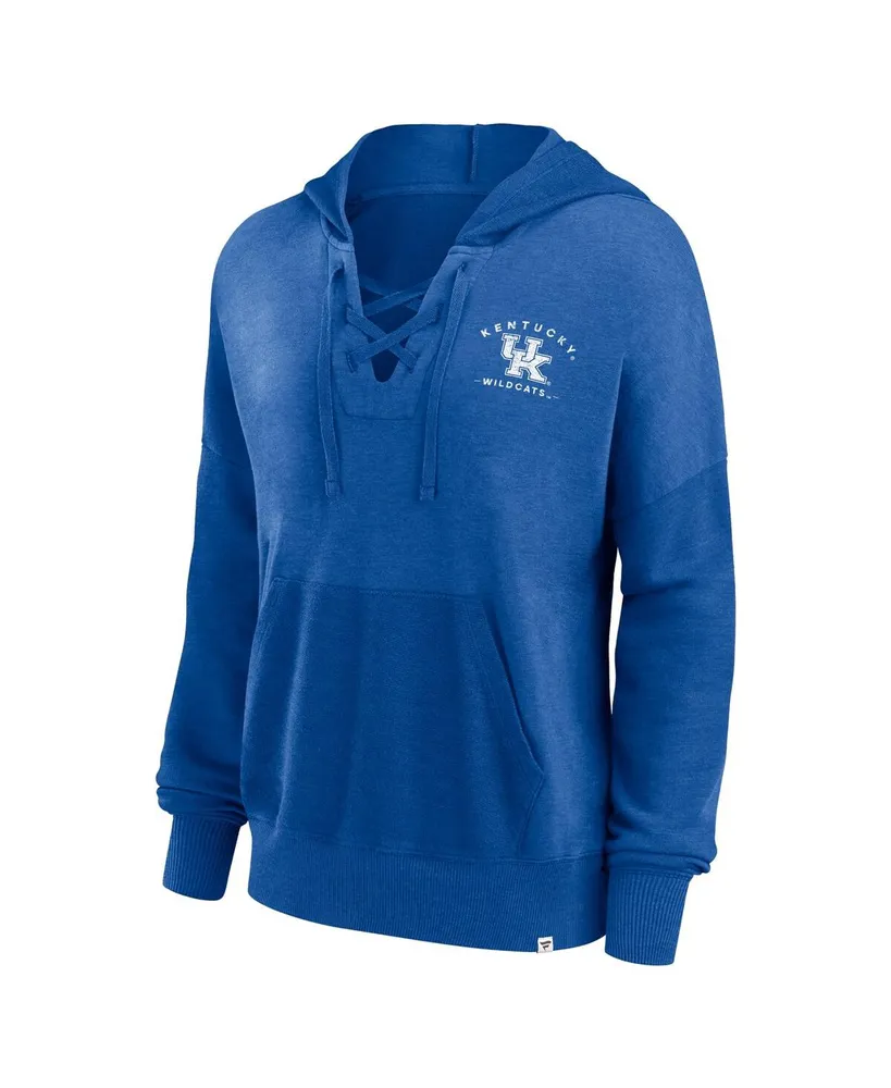 Women's Fanatics Heather Blue Kentucky Wildcats Campus Lace-Up Pullover Hoodie