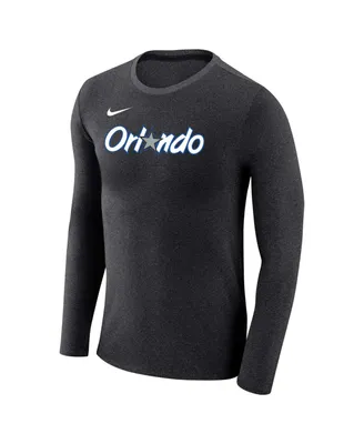 Men's Nike Black Orlando Magic Classic Edition Marled Long Sleeve T-shirt