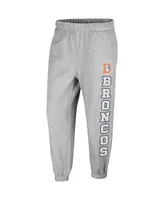 Women's '47 Brand Gray Distressed Denver Broncos Double Pro Harper Jogger Sweatpants