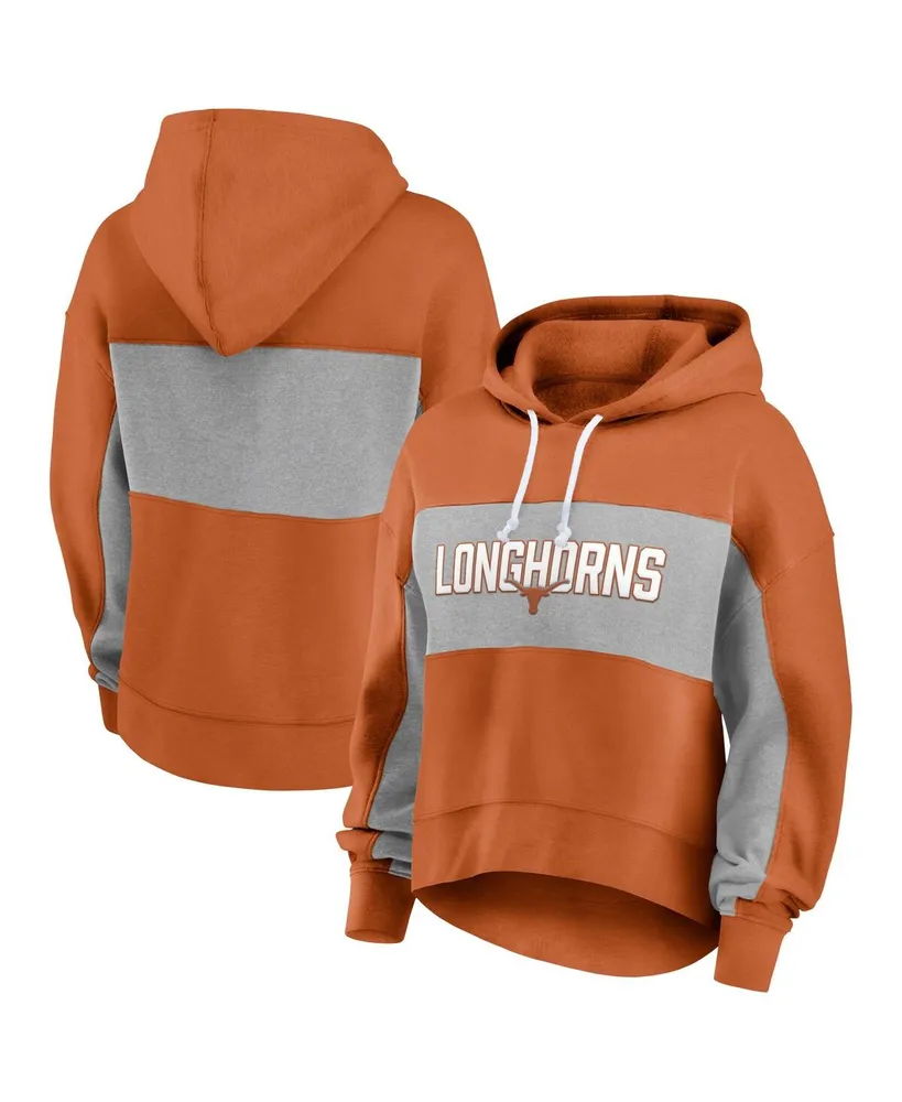 Women's Fanatics Texas Orange Longhorns Filled Stat Sheet Pullover Hoodie