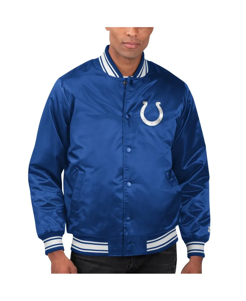 Men's Starter Royal Indianapolis Colts Locker Room Satin Varsity Full-Snap Jacket