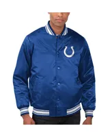 Men's Starter Royal Indianapolis Colts Locker Room Satin Varsity Full-Snap Jacket