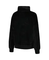 Women's Dkny Sport Black Las Vegas Raiders Deliliah Rhinestone Funnel Neck Pullover Sweatshirt