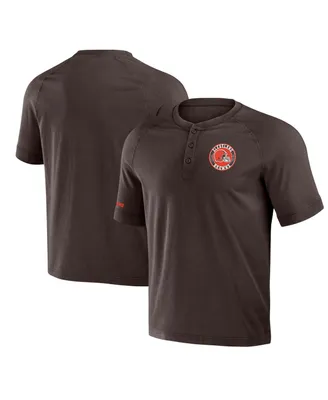 Men's Nfl x Darius Rucker Collection by Fanatics Brown Cleveland Browns Washed Raglan Henley T-shirt
