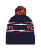 Men's New Era Navy Virginia Cavaliers Marquee Cuffed Knit Hat with Pom