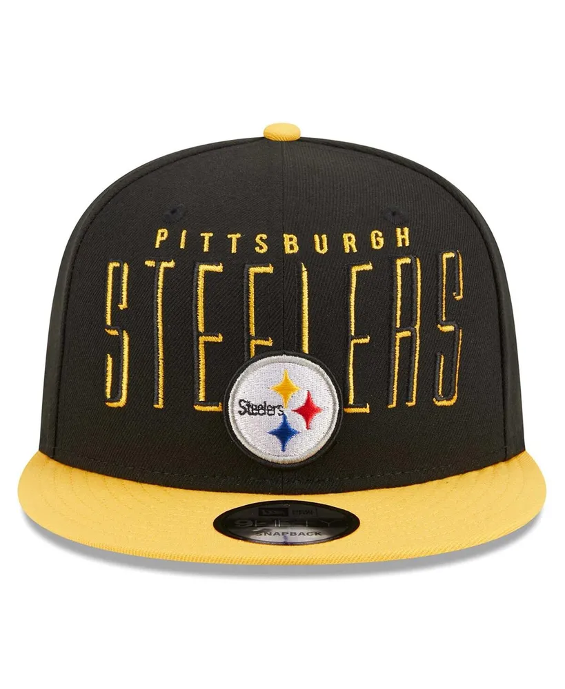 Men's New Era Black, Gold Pittsburgh Steelers Headline 9FIFTY Snapback Hat
