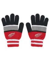 Women's Wear by Erin Andrews Detroit Red Wings Stripe Glove and Scarf Set