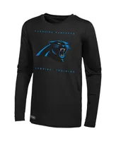 Men's Black Carolina Panthers Side Drill Long Sleeve T-shirt