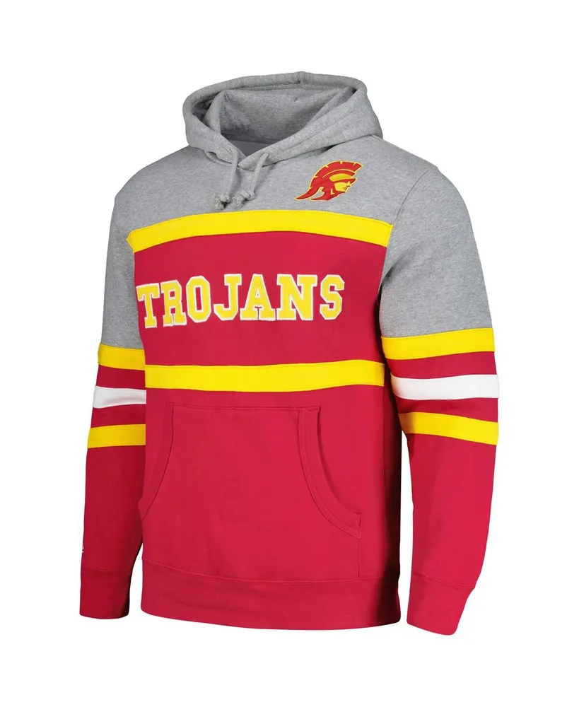 Men's Mitchell & Ness Cardinal Usc Trojans Head Coach Pullover Hoodie