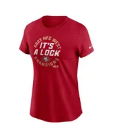 Women's Nike Scarlet San Francisco 49ers 2023 Nfc West Division Champions Locker Room Trophy Collection T-shirt