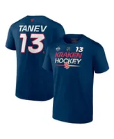 Men's Fanatics Brandon Tanev Deep Sea Blue Seattle Kraken 2024 Nhl Winter Classic Authentic Pro Name and Number T-shirt