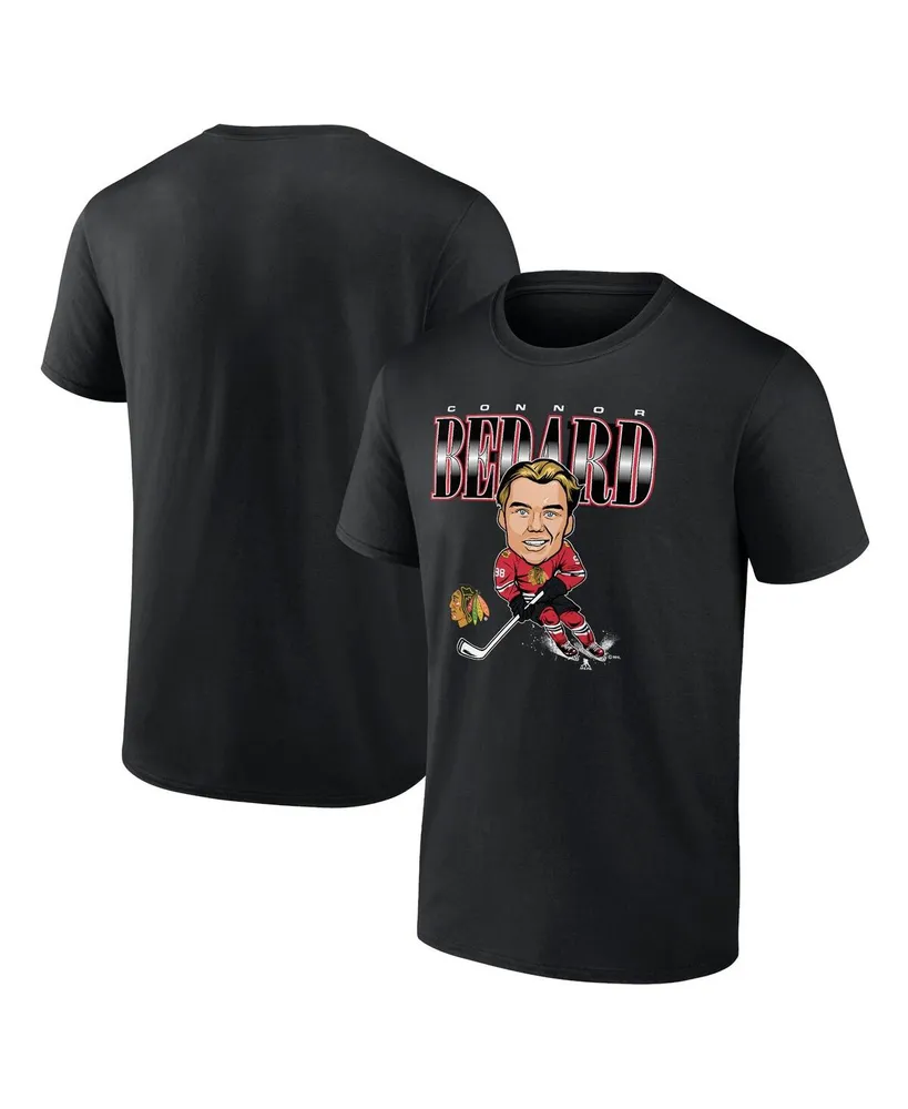 Men's Fanatics Connor Bedard Black Chicago Blackhawks Player Caricature T-shirt