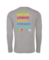 Men's and Women's Sportiqe Heather Gray World Marathon Majors Comfy Long Sleeve Tri-Blend T-shirt