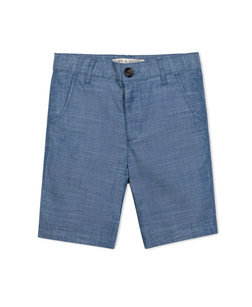 Hope & Henry Boys' Organic Cotton Chambray Short, Infant