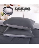 3 Piece Reversible Double Brushed Microfiber Duvet Cover Set