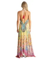 La Moda Clothing Women's Maxi halter neck dress