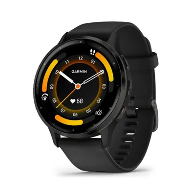 Garmin Venu 3 Smart watch With Silicone Strap - Slate Stainless Bezel with Black Case