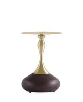 Manhattan Comfort Patching 15.75" Wide Stainless Steel Gold-Tone Tabletop End Table