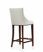 Manhattan Comfort Shubert Leatherette Upholstered Beech Wood Barstool
