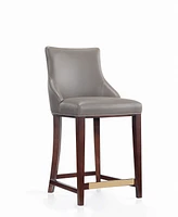 Manhattan Comfort Shubert Leatherette Upholstered Beech Wood Counter Stool