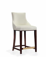 Manhattan Comfort Shubert Leatherette Upholstered Beech Wood Counter Stool